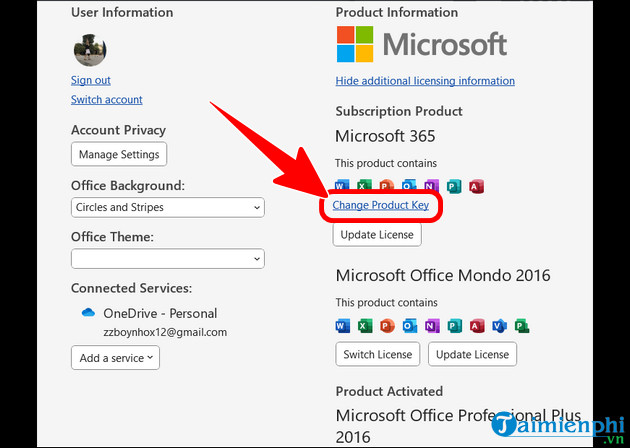 kich hoat office 365 bang key active mien phi