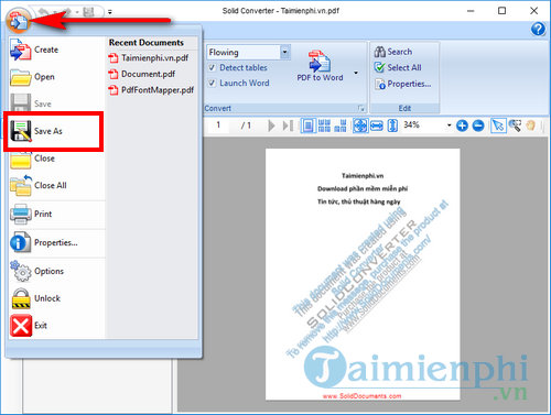 cach su dung pdf to word converter 8