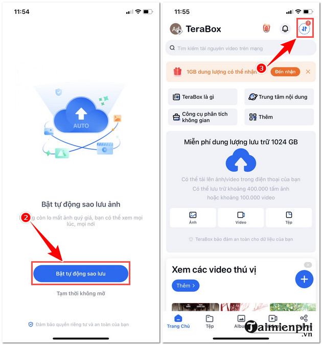 cach su dung terabox luu tru 1tb