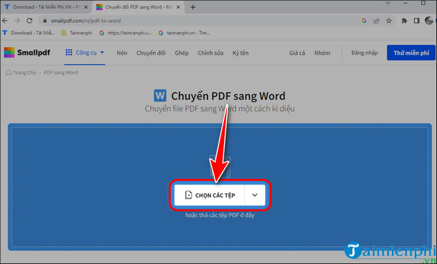 cach chuyen file pdf sang word bang smallpdf online