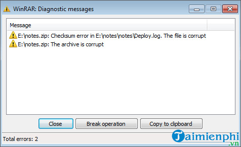 cach sua loi checksum error winrar khi giai nen file nhu the nao